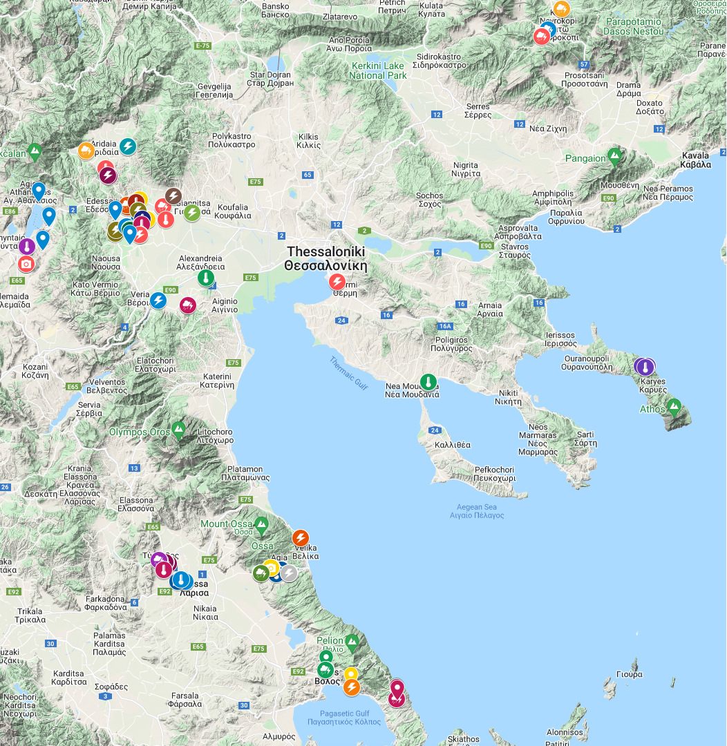 Map of AgroNIT installations in Northern and Central Greece