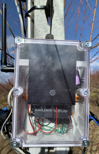 Inside a waterproof AgroNIT node enclosure