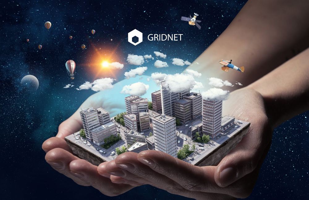 Hands holding a miniature city under the night sky