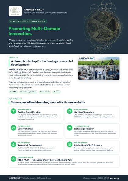 First English page of the PANGAEA R&D company brochure