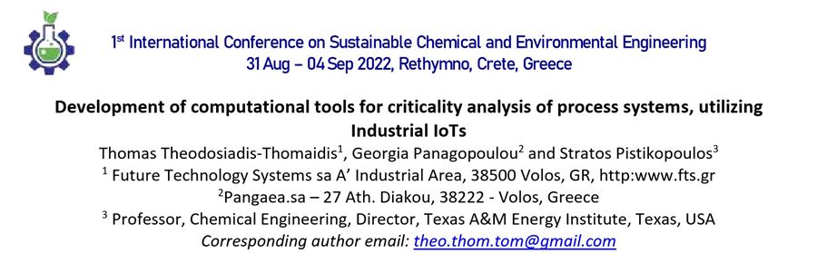 Title of the SUSTENG 2022 abstract on criticality analysis with Industrial IoT