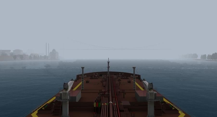 Tanker bow in restricted visibility